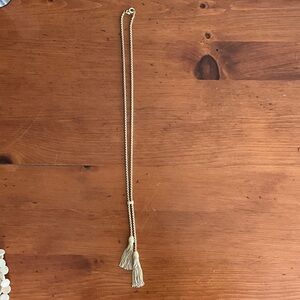J Crew Gold Tassel Lariat Necklace